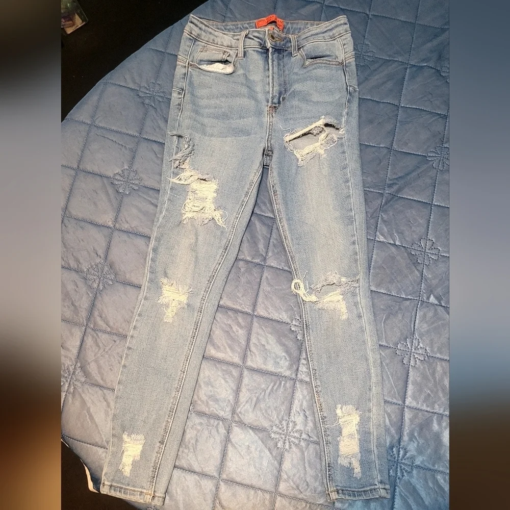 Wax Jean Butt I Love You Women's High Waisted Distressed Skinny Jeans - Sz 5. - Picture 7 of 7